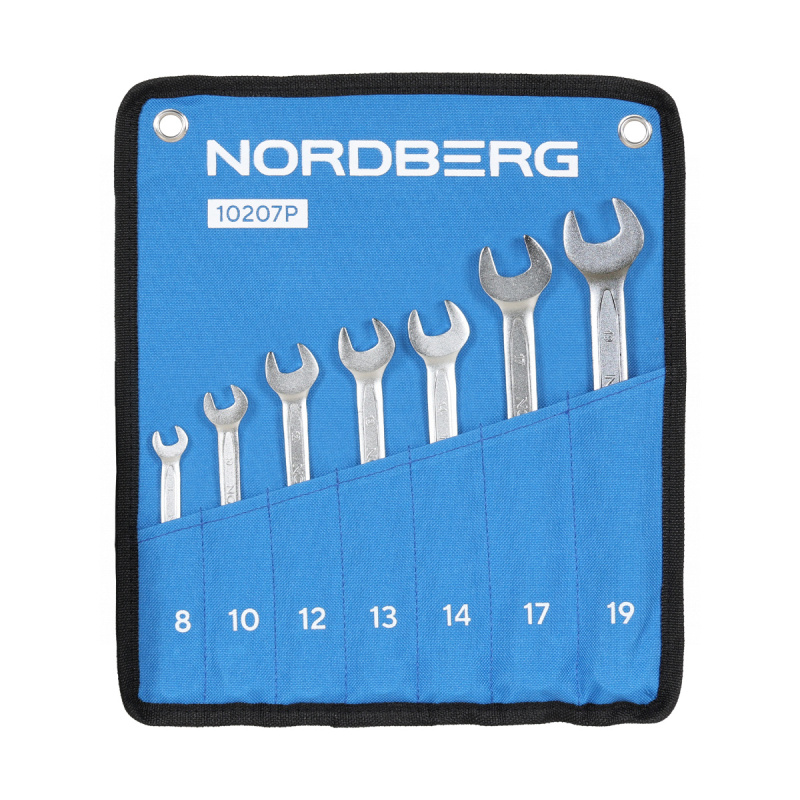 Набор ключей комбинированных, 7 предметов, 8-19 мм NORDBERG 10207P