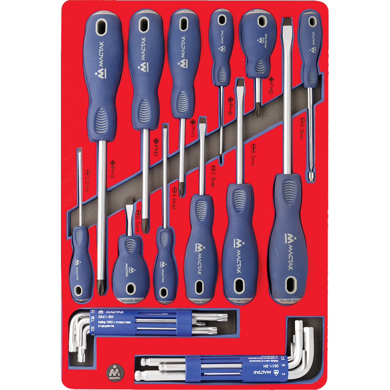 MACTAK Набор отвёрток, шестигранников и TORX, 27 пр. 5-40627