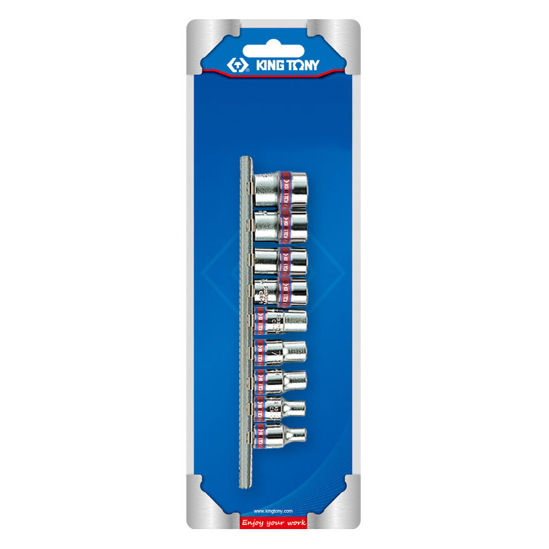 KING TONY Набор торцевых головок 1/4", шестигранные, 5/32"-1/2", 9 предметов 2509SR