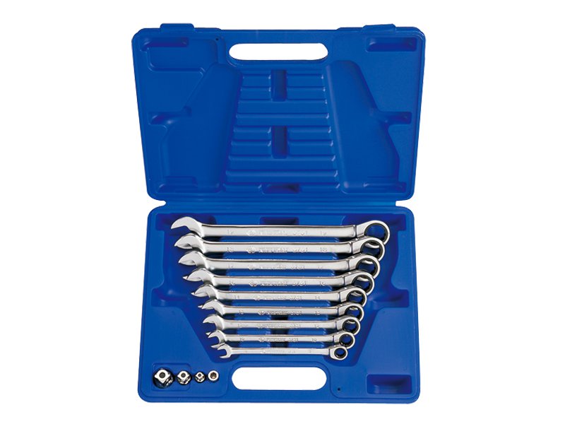 KING TONY Набор комбинированных трещоточных ключей, 8-19 мм, кейс, 13 предметов 13113MR