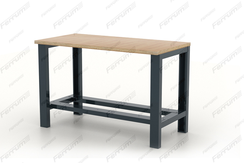 Верстак бестумбовый "Premium" 1310х640х850h мм. столешница лак фанера. 35 мм. FERRUM 11.32