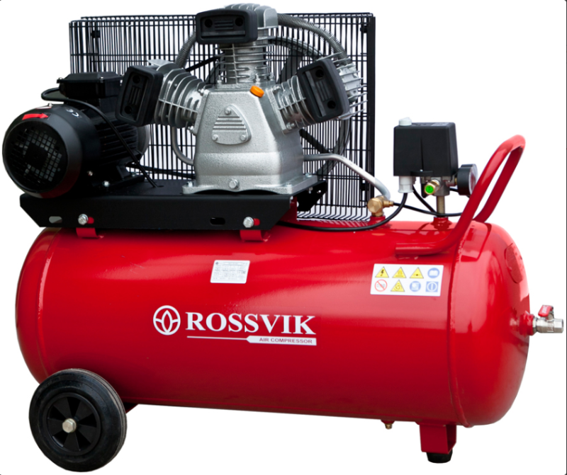Поршневой компрессор 580л/мин, ресивер 200л, ROSSVIK СБ4/С-200.LB40 КРАСНЫЙ 