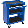 МАСТАК Тележка открытая ОПТИМА, 3 полки и ящик, синяя 520-01580MB
