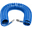 Шланг воздушный спиральный с фитингами рапид 15 м, 8х12 мм, 15 бар, ЗУБР Професиионал